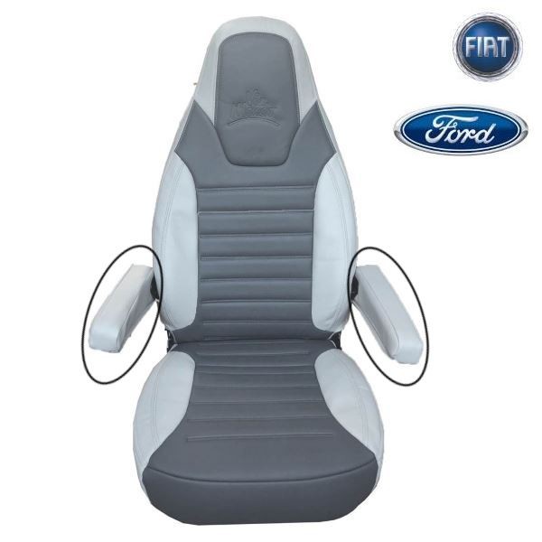 COPPIA DI FODERE COPRI - BRACCIOLI CABINA IN ECO-PELLE FINITURA GRIGIO